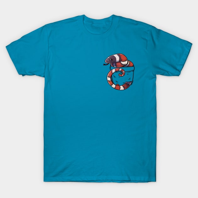 Pocket Cute Mexican Milk Snake T-Shirt by TechraPockets